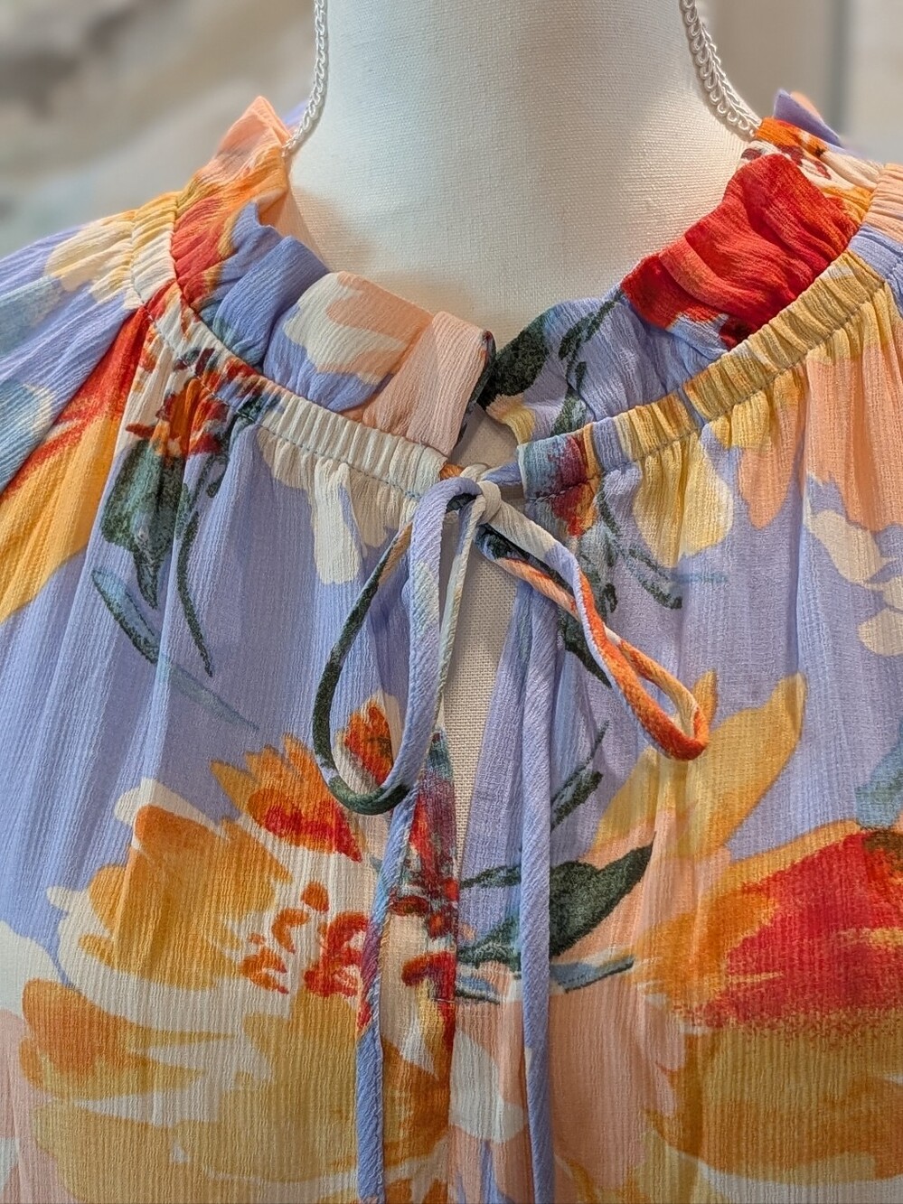 Lavender Floral Tiered Dress - Picture 3 of 6
